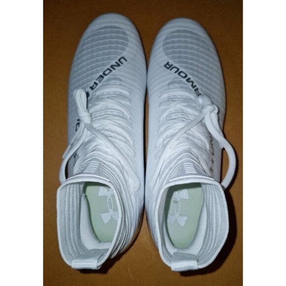 UNDER ARMOUR HIGHLIGHT 2 MC KNIT WHITE FOOTBALL CLEATS MEN\'S SIZE 9.5 NEW main image 4